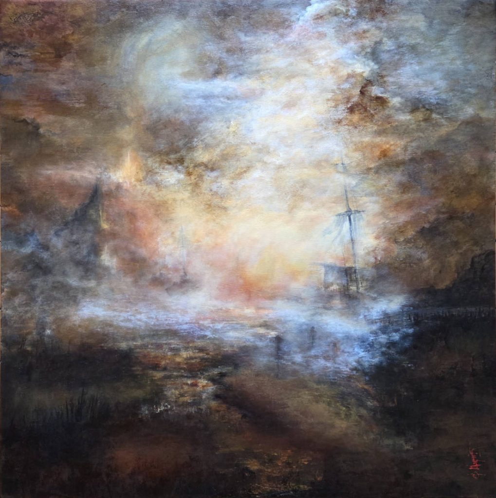 atmospheric Landscape Painting - Dérive - 30x30 - Haguier