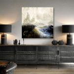 Haguier landscape painting named In the mist - 40 x 40 in (SOLD)