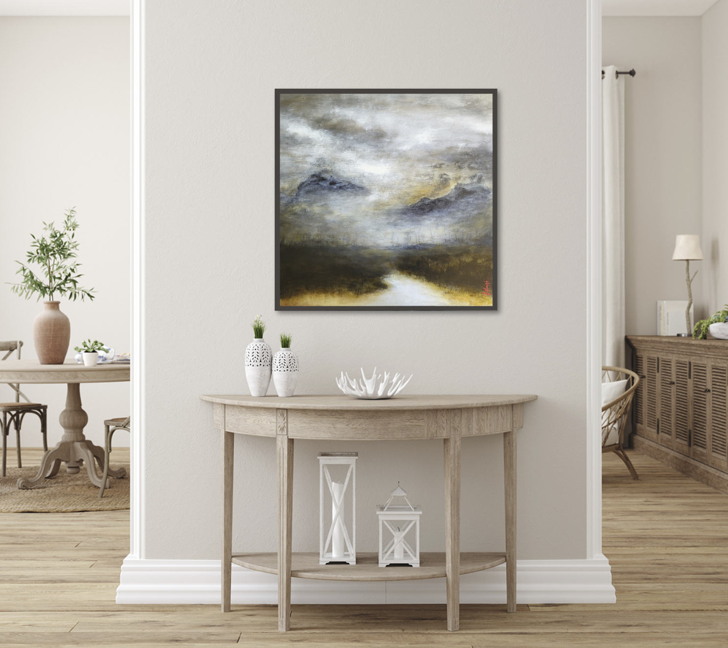 Haguier abstract landscape Painting named La-bas