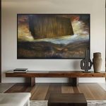 Abstract landscape painting - Le passage - 30x48in acrylic ink on wood panel SOLD